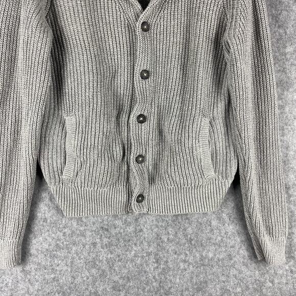 Bonobos Shawl Collar Cardigan Sweater Mens Large Gray Slim Fit Ribbed Grandpa - Picture 3 of 15